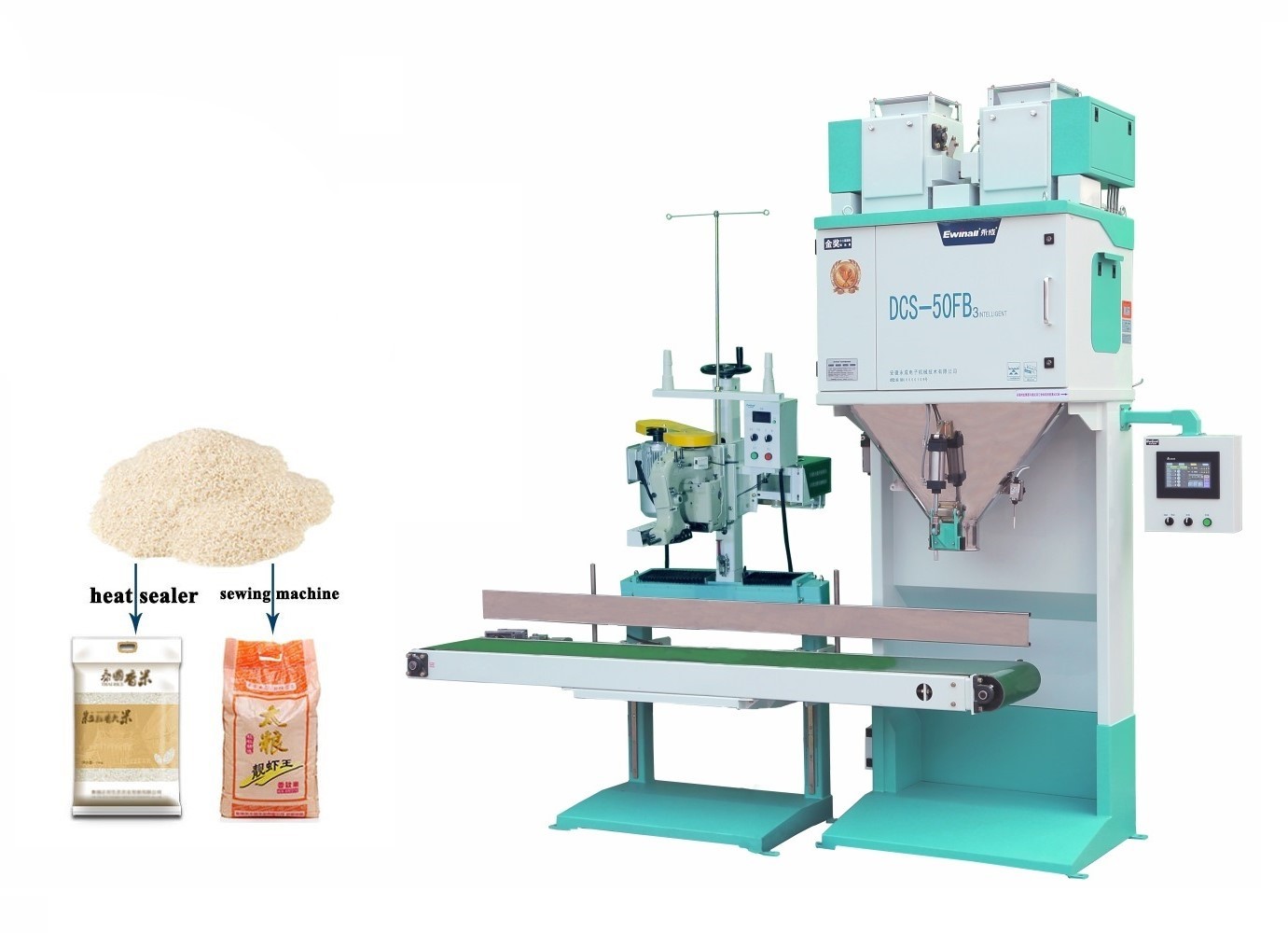 Sac de levage automatique de la machine à emballer de poche de riz de 5kg Modbus 600/H